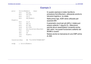 Architettura dei Calcolatori 08 Assembler