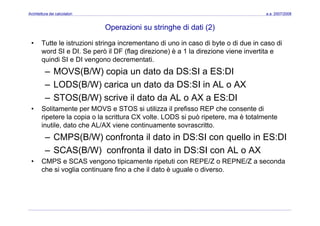 Architettura dei Calcolatori 08 Assembler