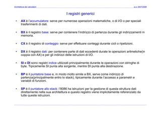 Architettura dei Calcolatori 08 Assembler