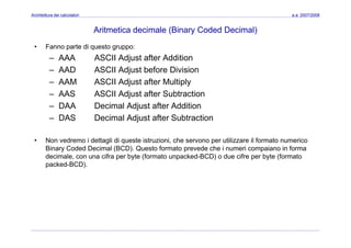 Architettura dei Calcolatori 08 Assembler