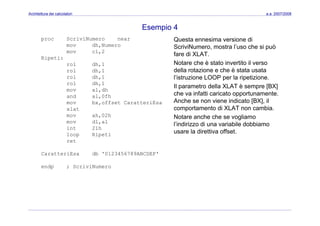Architettura dei Calcolatori 08 Assembler