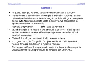 Architettura dei Calcolatori 08 Assembler