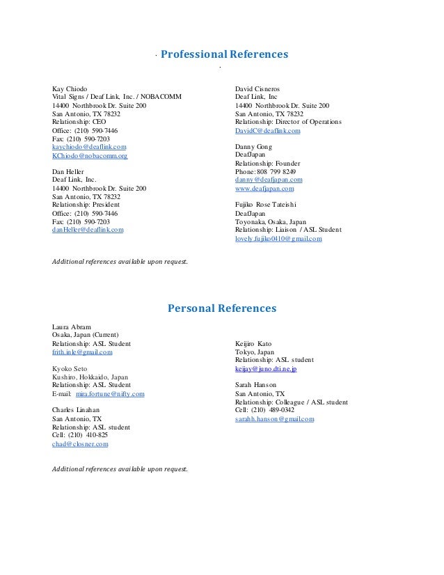 job resume references