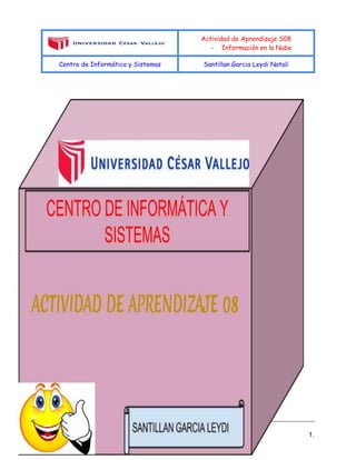 Actividad de Aprendizaje S08 
- Información en la Nube 
Centro de Informática y Sistemas Santillan Garcia Leydi Natali 
1. 
 