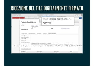 RICEZIONE DEL FILE DIGITALMENTE FIRMATO
 