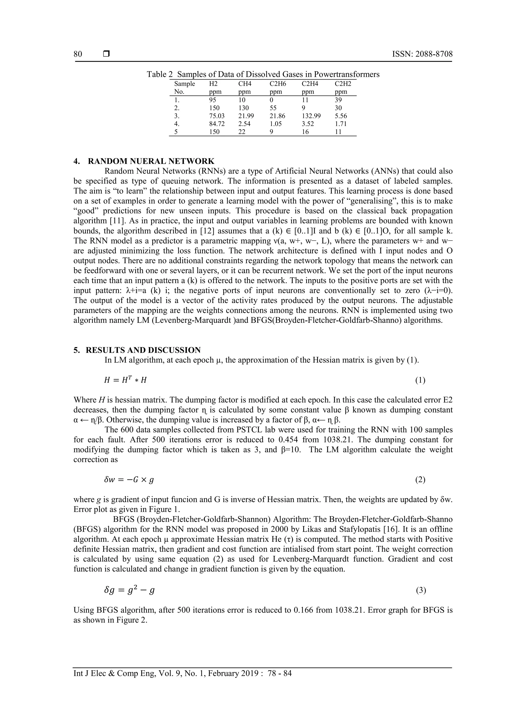 Fault detection in power transformers using random neural networks | PDF