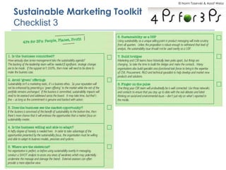 © Norm Tasevski & Assaf Weisz

Sustainable Marketing Toolkit
Checklist 3

 