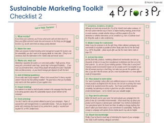 © Norm Tasevski
Sustainable Marketing Toolkit
Checklist 2
 