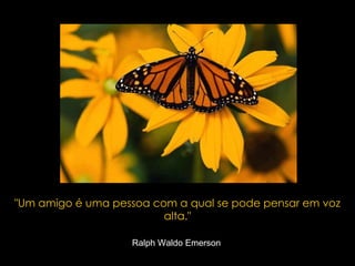 &quot;Um amigo é uma pessoa com a qual se pode pensar em voz alta.&quot; Ralph Waldo Emerson   