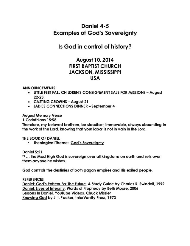 08 August 10 2014 Daniel 4 5 God S Control Of History