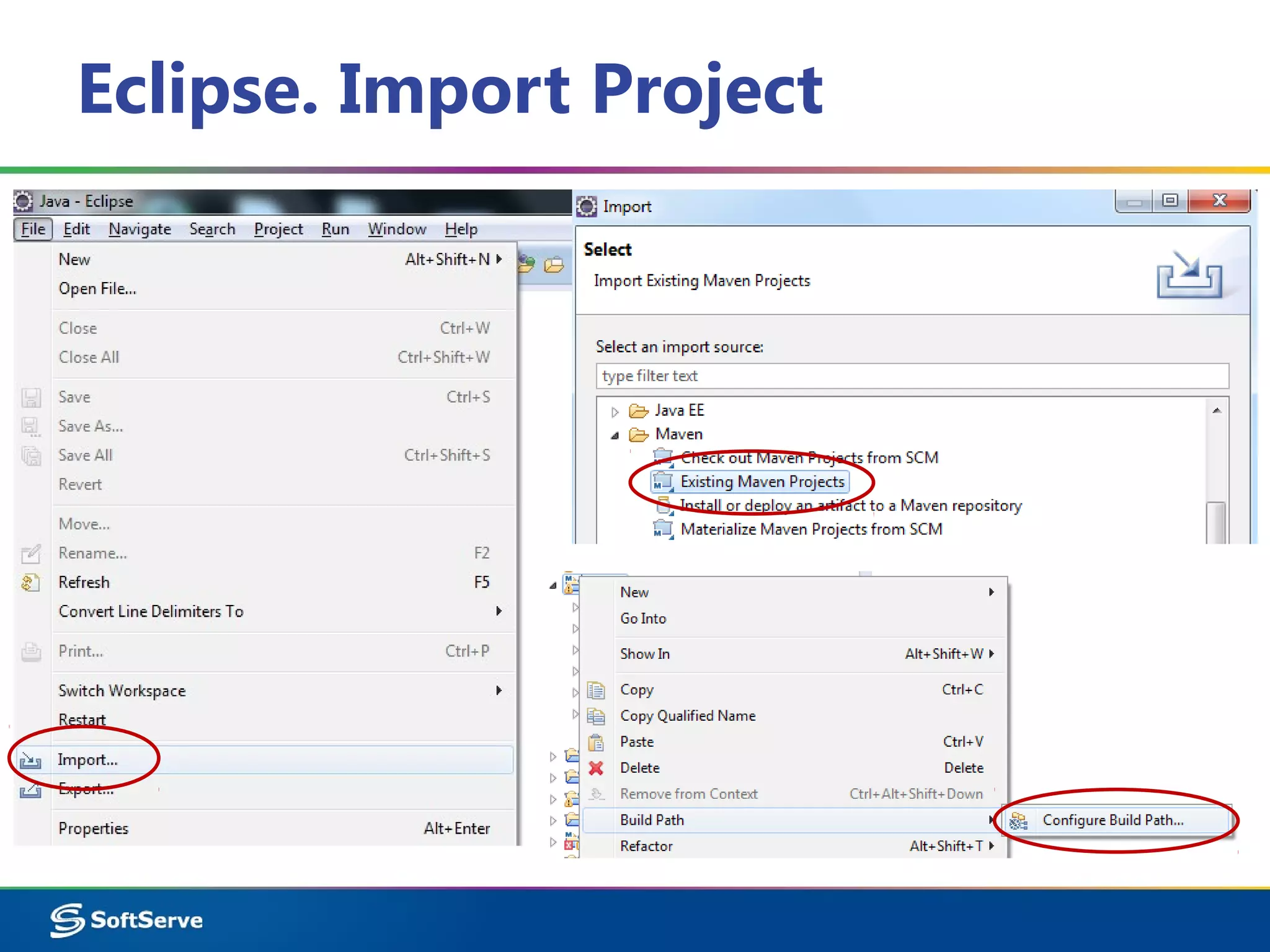 Eclipse. Import Project
 