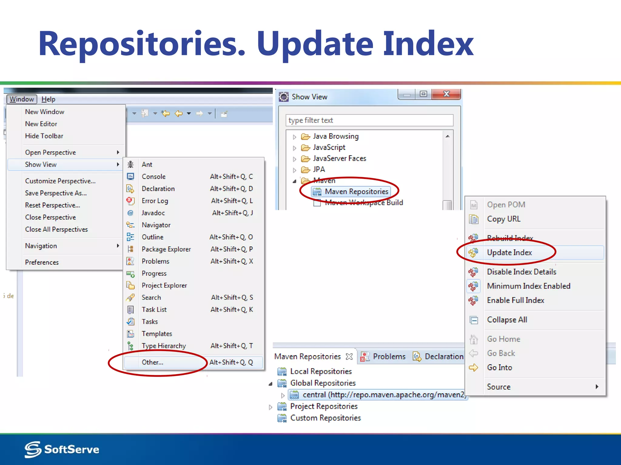 Repositories. Update Index
 