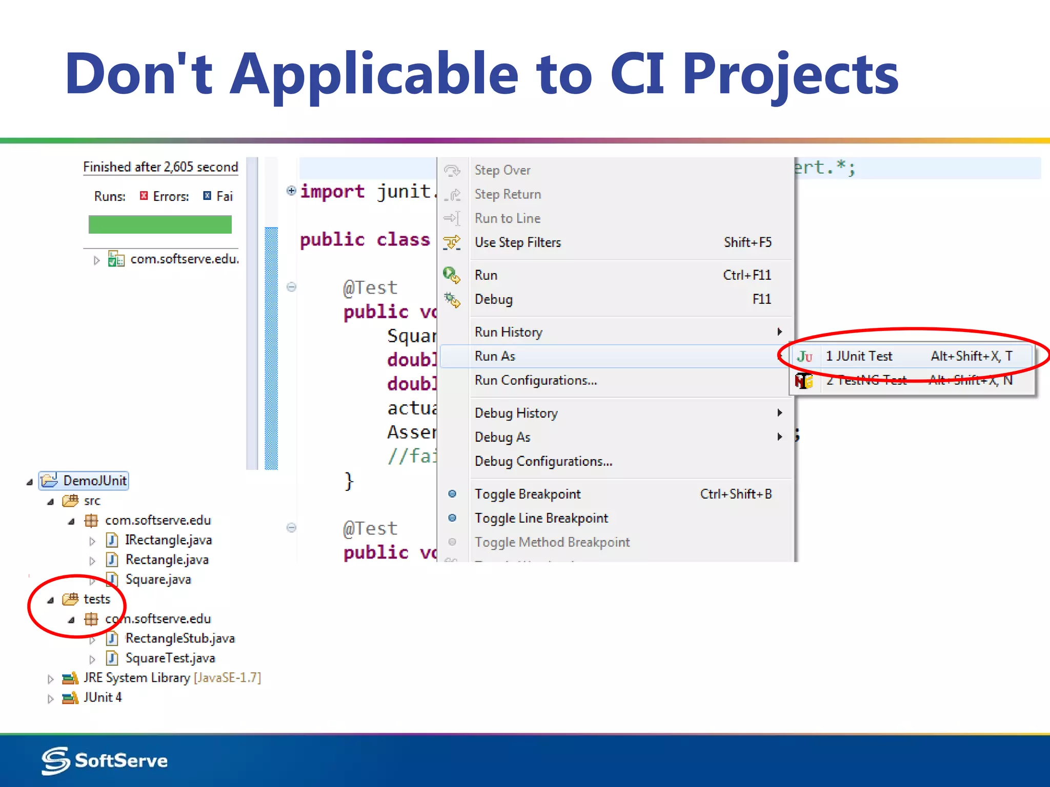 Don't Applicable to CI Projects
 