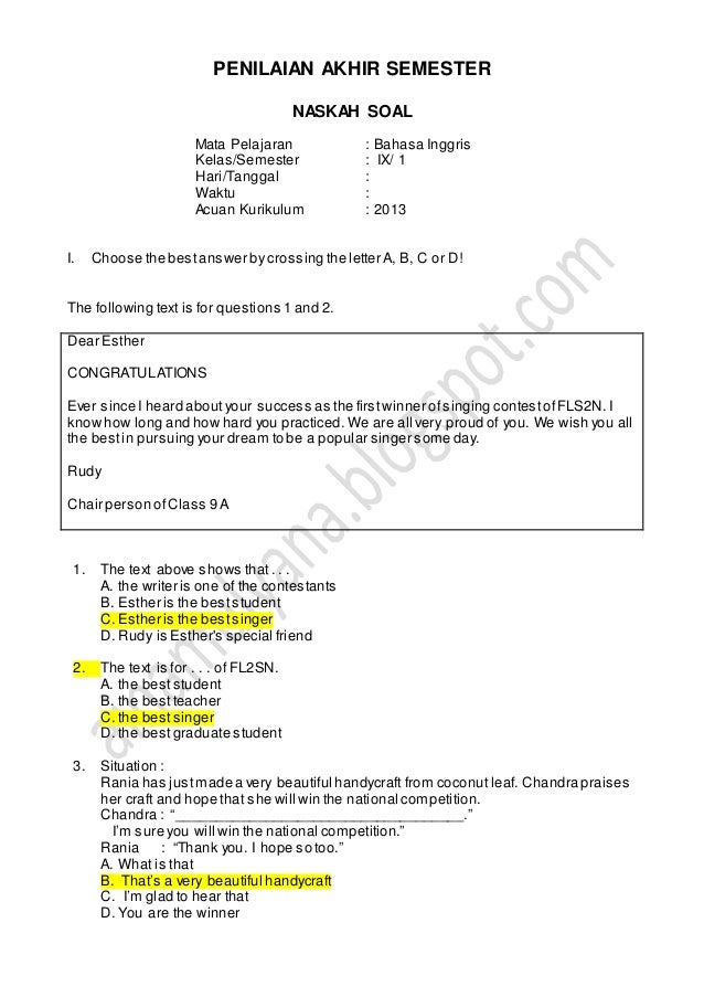 08 Bhs Inggris Kls 9 K13