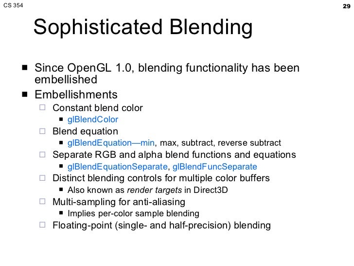 Cs 354 Blending Compositing Anti Aliasing Cs 354 Blending Compositing Anti Aliasing