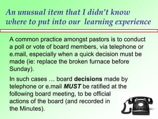 An unusual item that I didn’t know
where to put into our learning experience

 A common practice amongst pastors is to con...