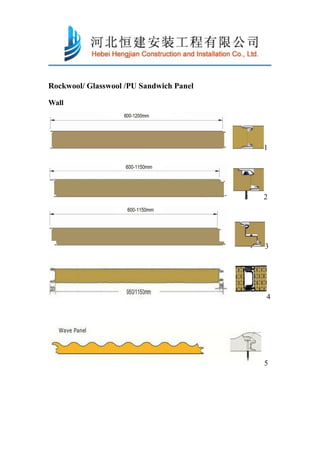 Rockwool/ Glasswool /PU Sandwich Panel
Wall
1
2
3
4
5
 
