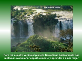 Chutes Blue Nile, Éthiopie




Para mi, nuestra venida al planeta Tierra tiene básicamente dos
motivos: evolucionar espiritualmente y aprender a amar mejor.
 