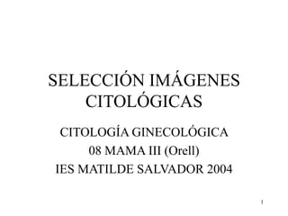 1 SELECCIÓN IMÁGENES CITOLÓGICAS CITOLOGÍA GINECOLÓGICA  08 MAMA III (Orell) IES MATILDE SALVADOR 2004 