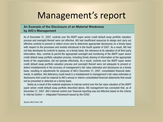 Management’s report
 