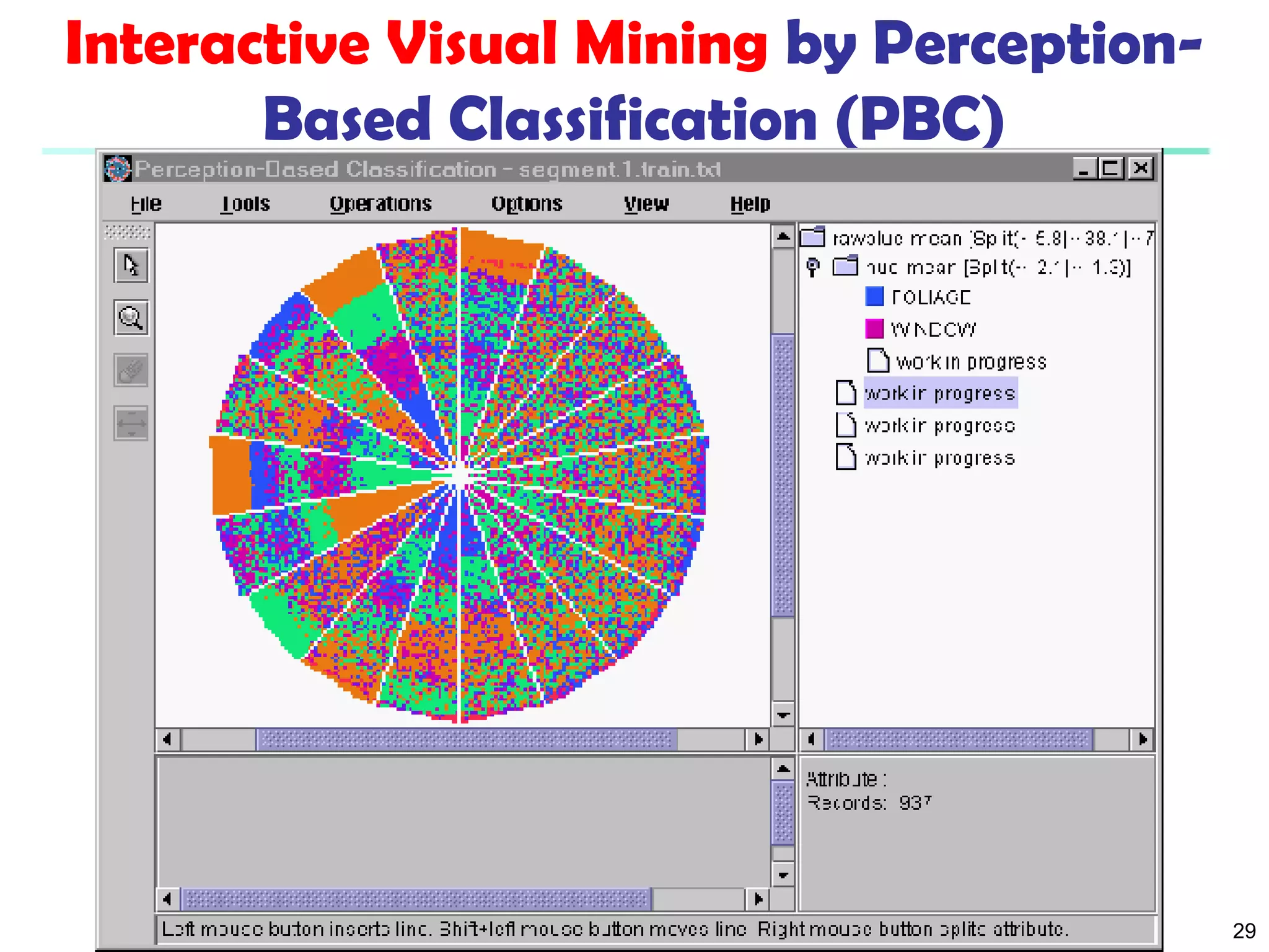 Interactive Visual Mining by Perception- 
Based Classification (PBC) 
Data Mining: Concepts and Techniques 29 
 