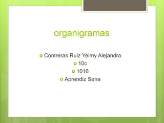 organigramas
 Contreras Ruiz Yeimy Alejandra
 10c
 1016
 Aprendiz Sena
 