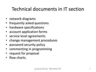Creating Technical documentation | PPTX