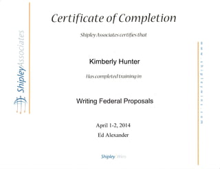 Writing Federal Proposals Cert of Completion - Fixed