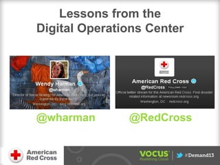 Lessons from the
Digital Operations Center
@wharman @RedCross
 