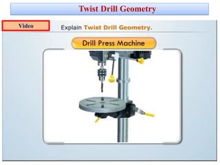 Twist Drill Geometry
Video
 