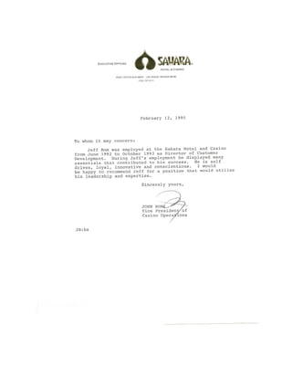 Sahara Reference Letter -
