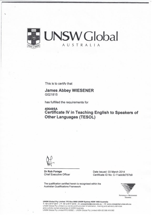 Cert IV TESOL