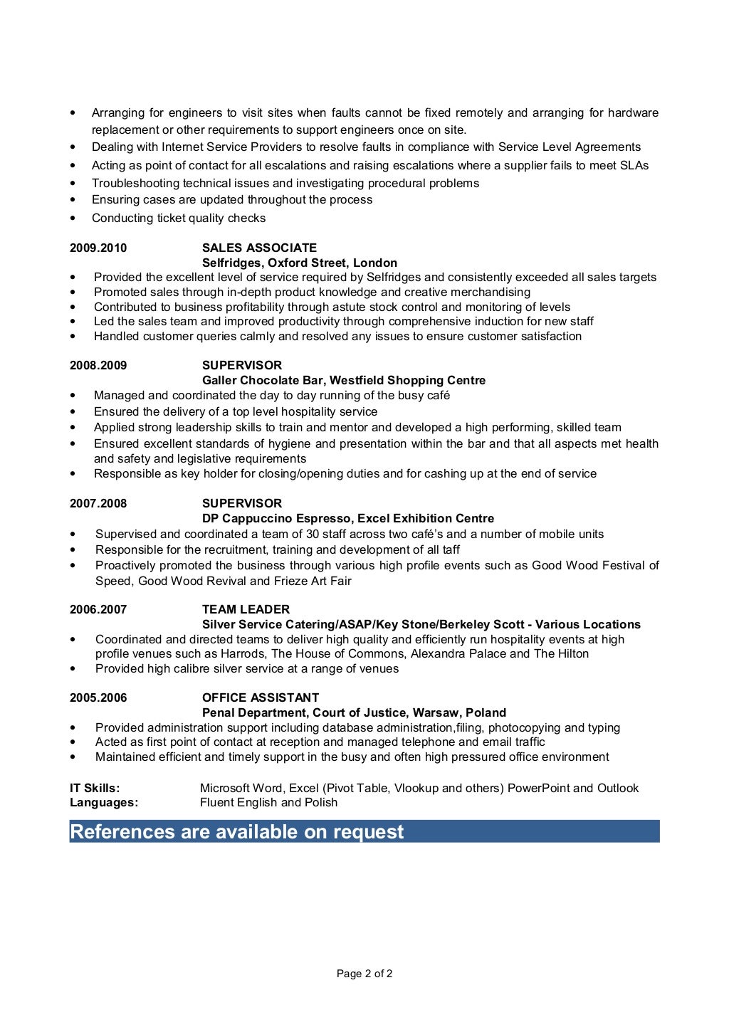 British council cv template image