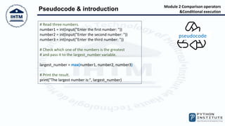 Python PCEP Comparison Operators And Conditional Execution | PPT