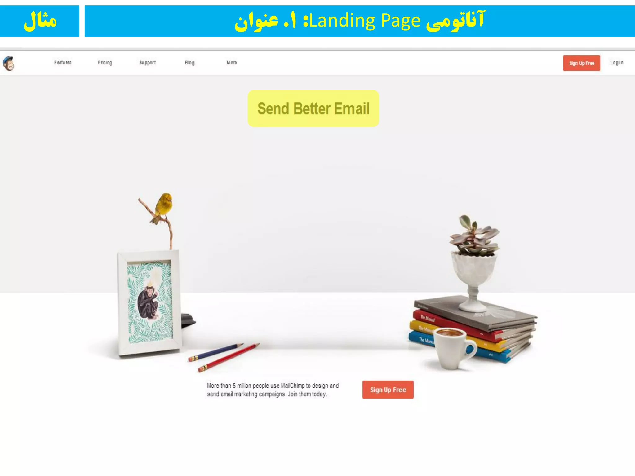 ‫مثال‬ ‫آواتًمی‬Landing Page:1.‫عىًان‬
 