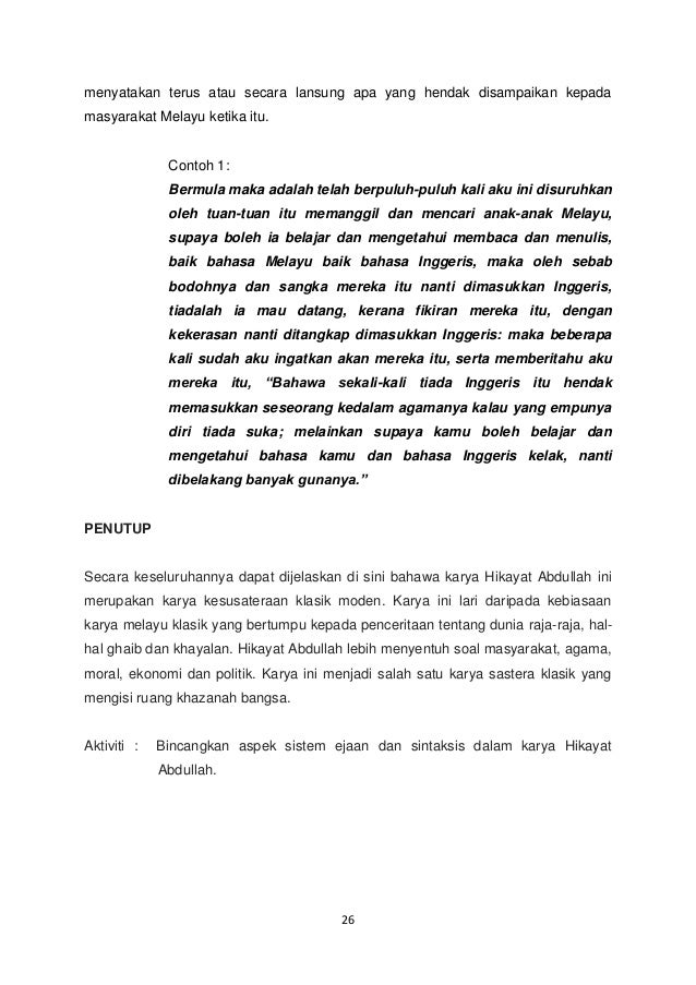 Contoh Hikayat Dengan Bahasa Melayu - Viver é Afinar O 