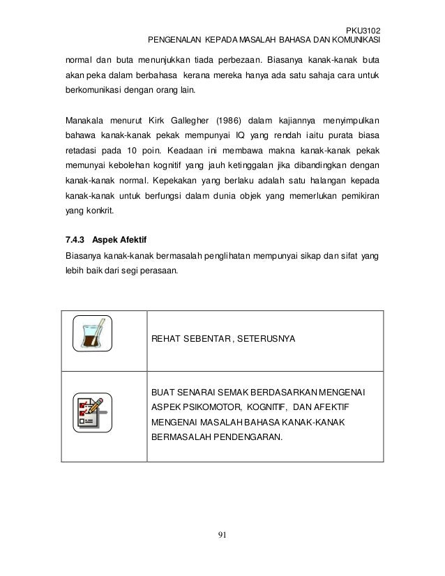 BAHASA KANAK-KANAK MASALAH SENSORI