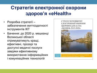 eHealth (електронна охорона здоров’я) та медичні інформаційні системи ...