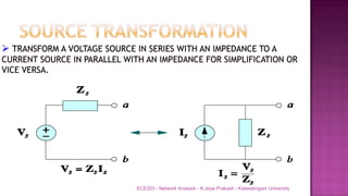 ECE203 - Network Analysis - K.Jeya Prakash - Kalasalingam University
 