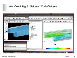 Workflow intégré: Salome / Code-Saturne




Joël Cugnoni,   www.caelinux.com                           17.11.2010   6
 