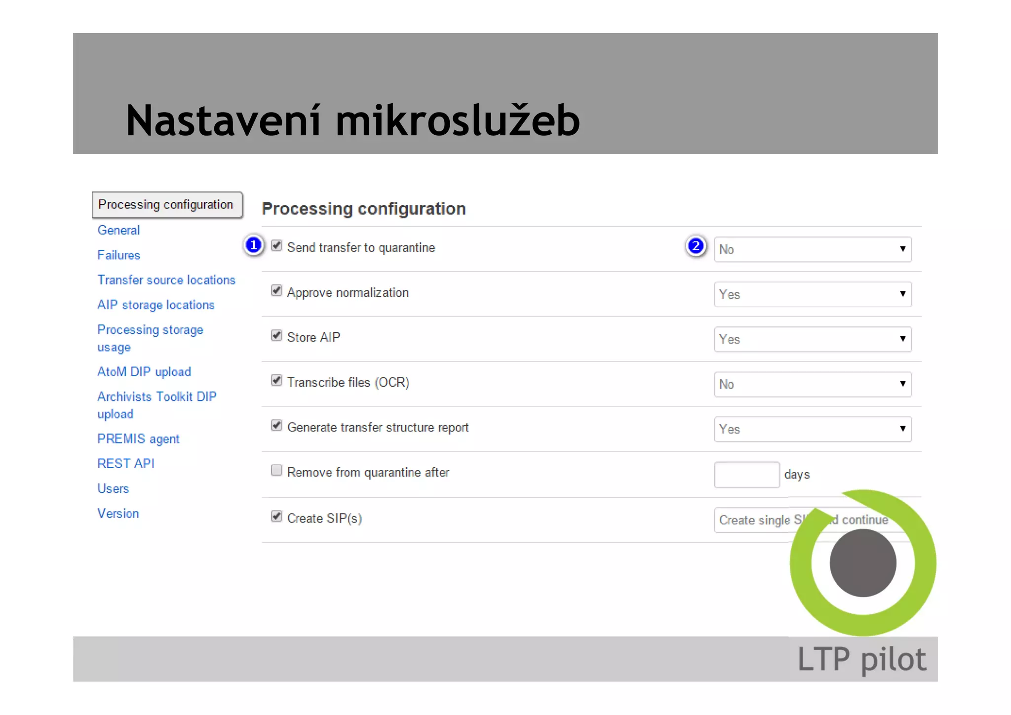 Nastavení mikroslužeb
 