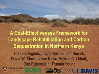 A Cost-Effectiveness Framework for Landscape Rehabilitation and Carbon Sequestration in Northern Kenya Corinna Riginos, Jayne Belnap, Jeff Herrick, David W. Kimiti, Jesse Njoka, Wilfred O. Odadi,, Dan Rubenstein, Truman Young 