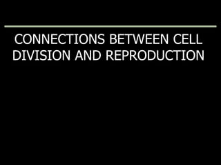 CONNECTIONS BETWEEN CELL DIVISION AND REPRODUCTION Copyright © 2009 Pearson Education, Inc. 