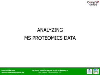 ANALYZINGMS PROTEOMICS DATA