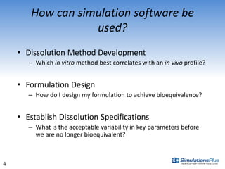 Formulation Science Simulation Incorporating Mechanistic Modeling & Simulation to Assist with ...