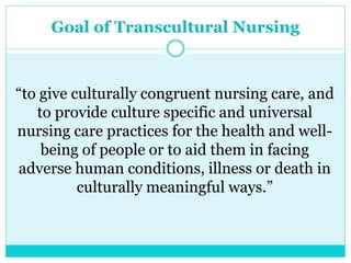 Madeleine Leininger’s Transcultural Nursing