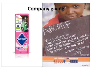 Company giving
 