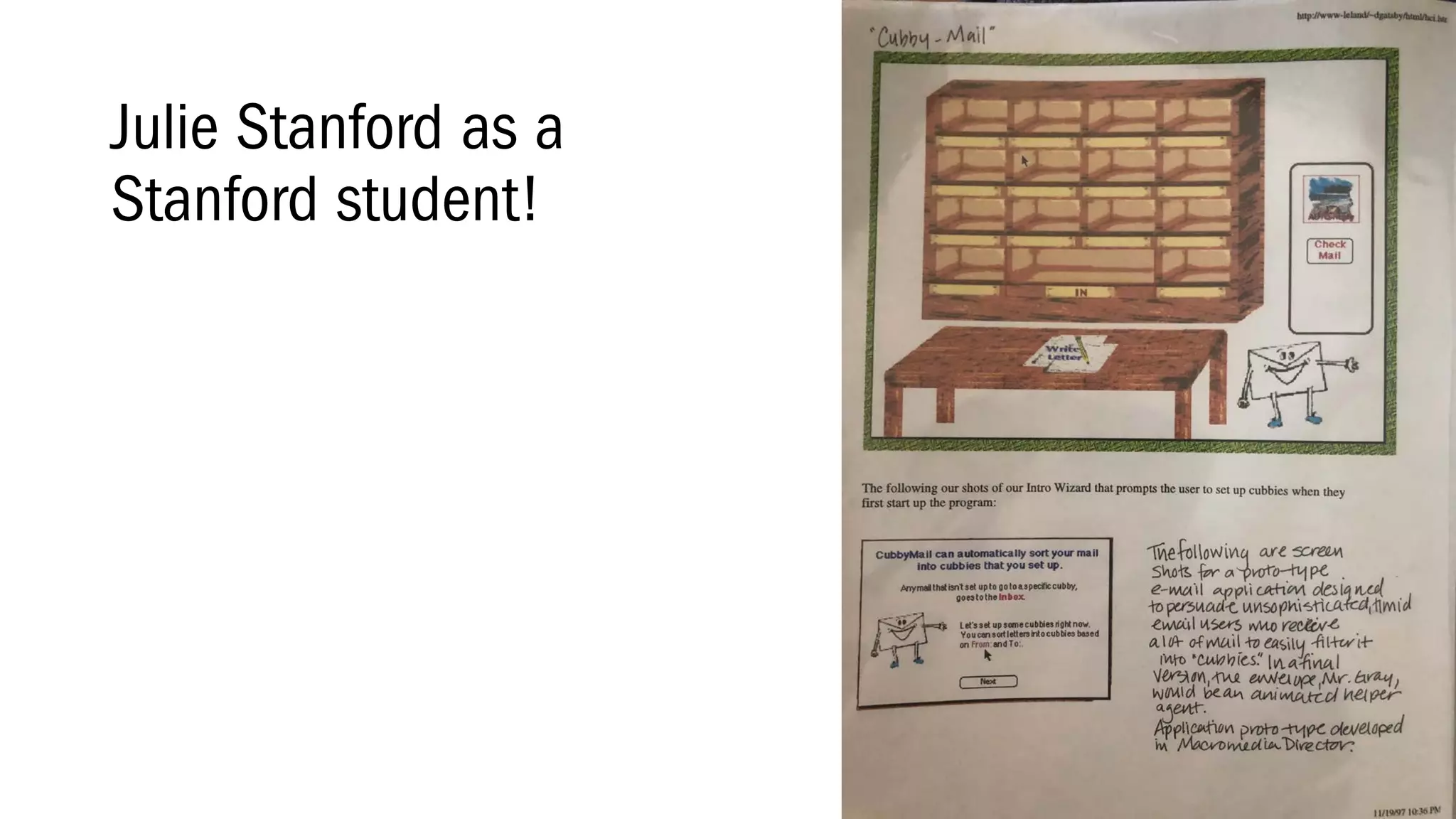 Julie Stanford as a
Stanford student!
 