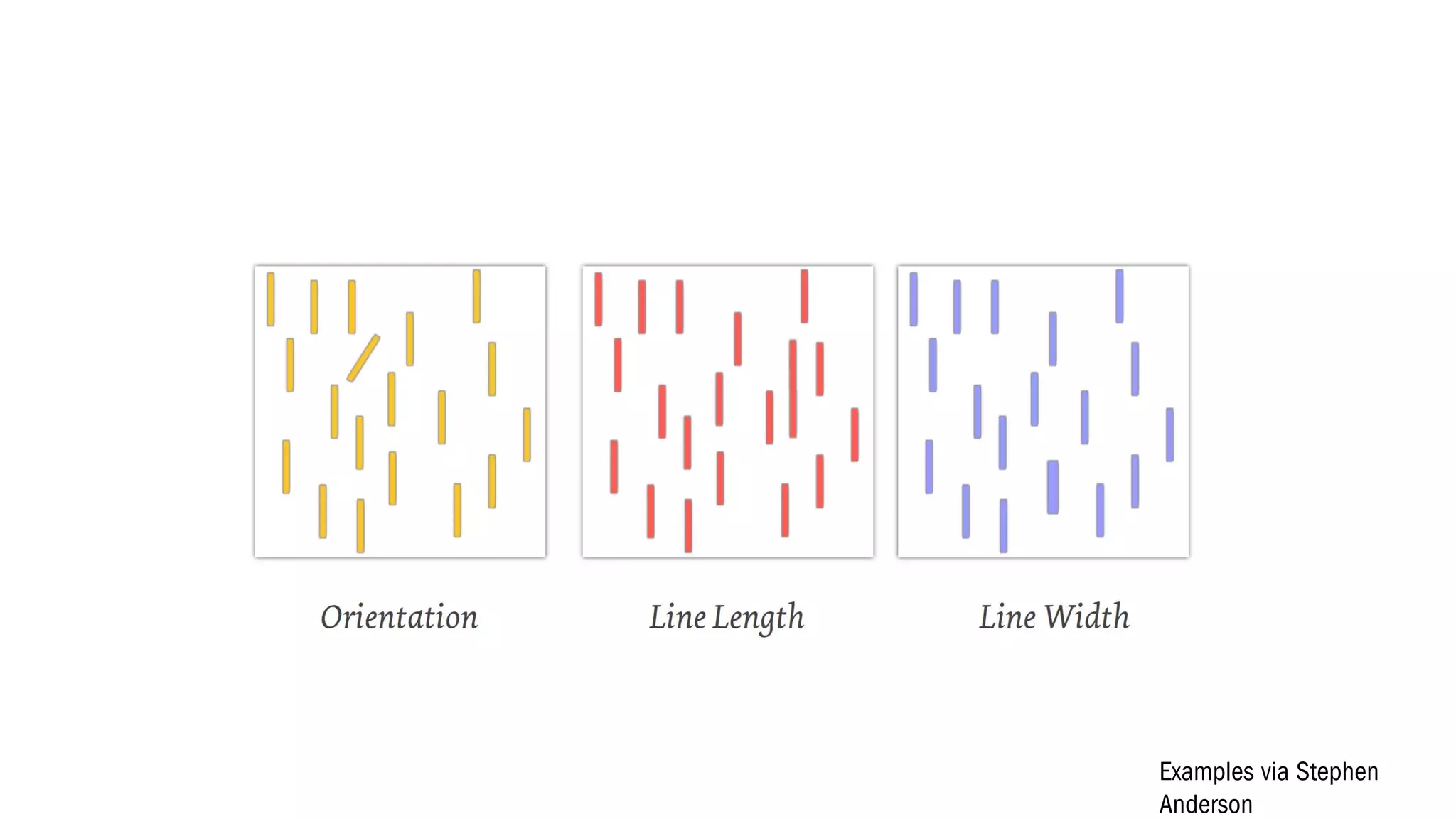 Different things are noticed
Examples via Stephen
Anderson
 