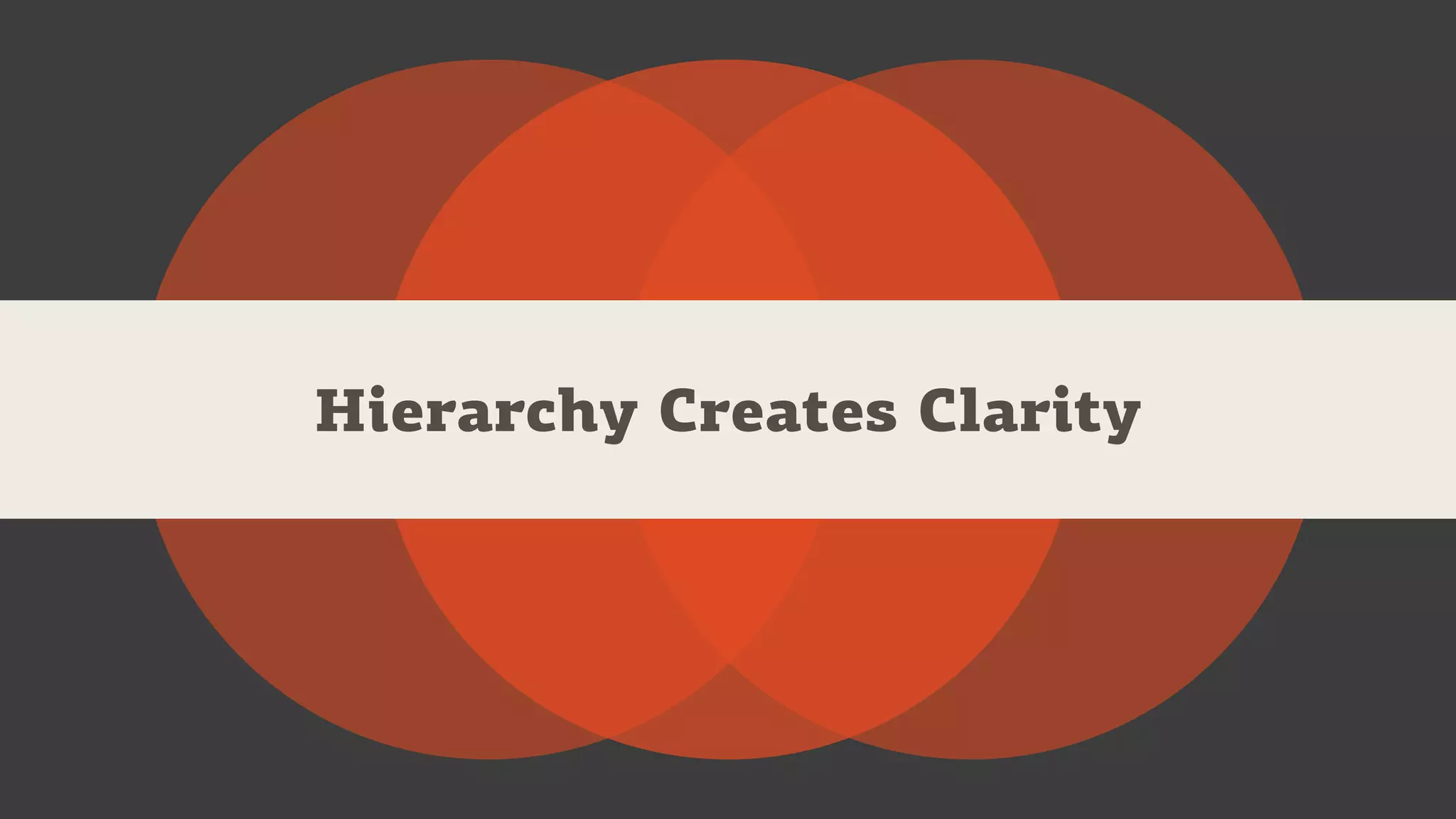 Hierarchy Creates Clarity
 